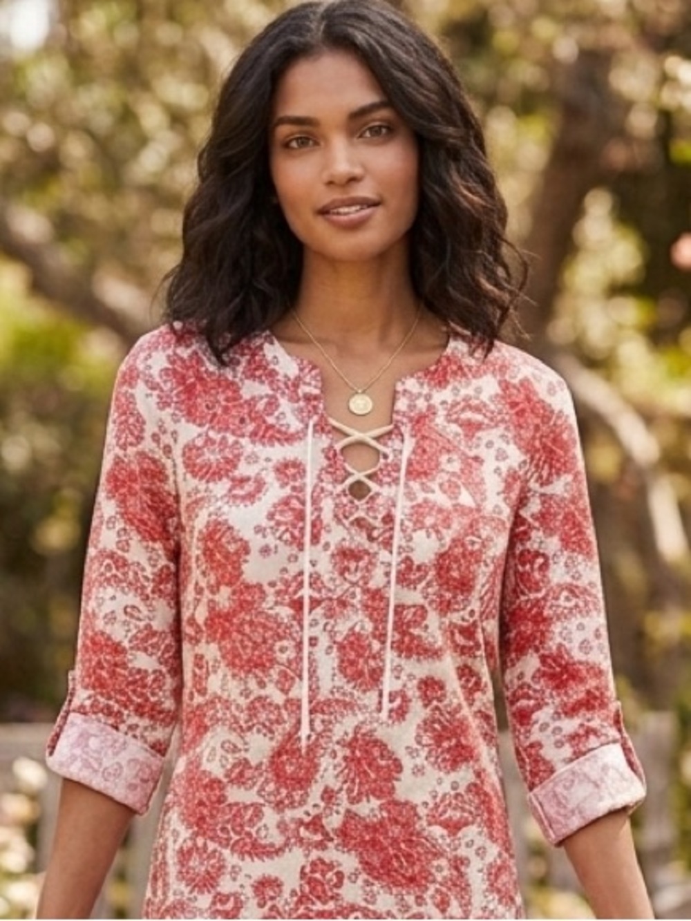 Highline Collective Red Paisley Tunic Dress NEW! - Picture 2 of 9